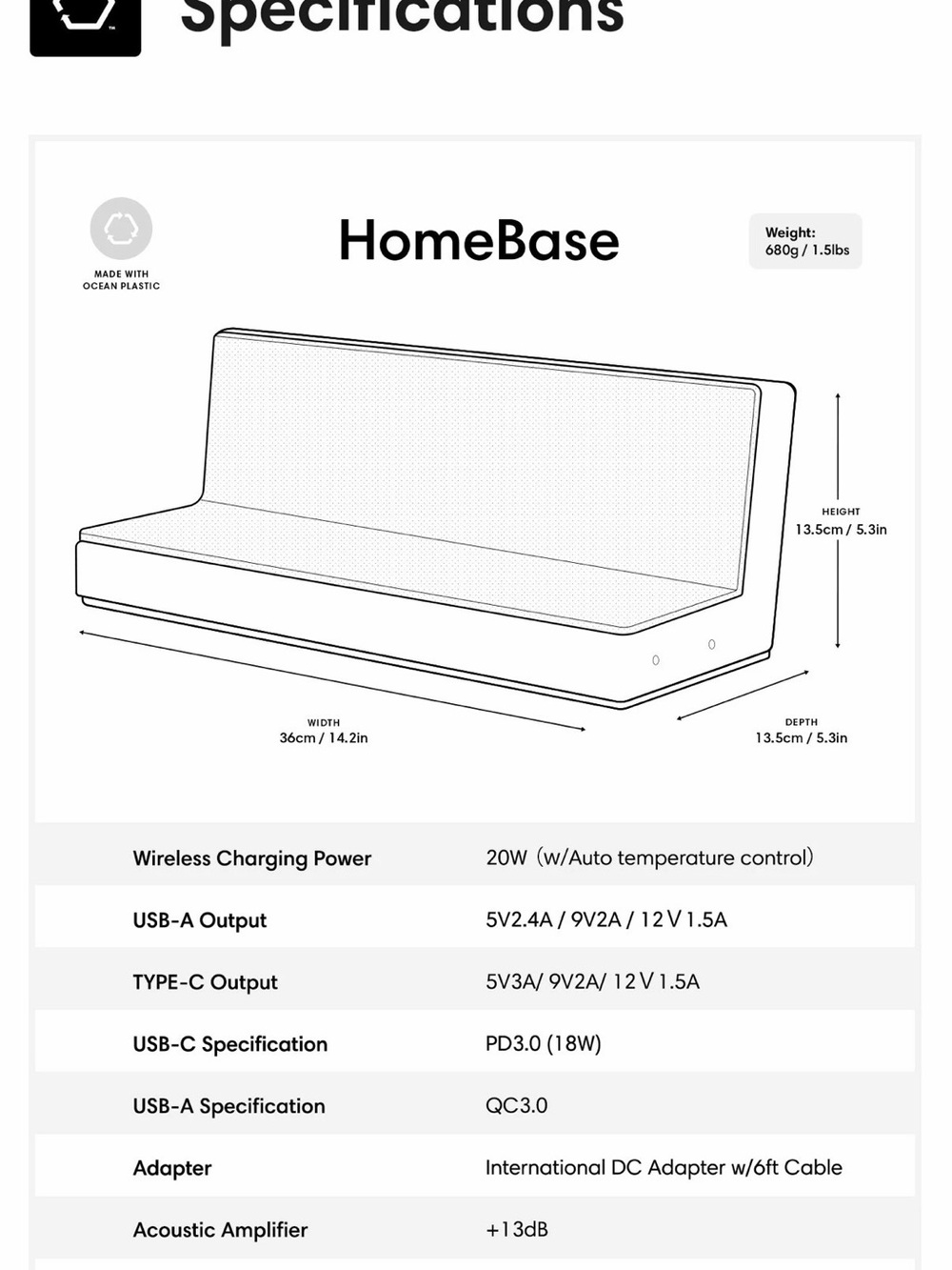 Solgaard HomeBase Wireless Charging Shelf- NEW IN BOX - Picture 3 of 8